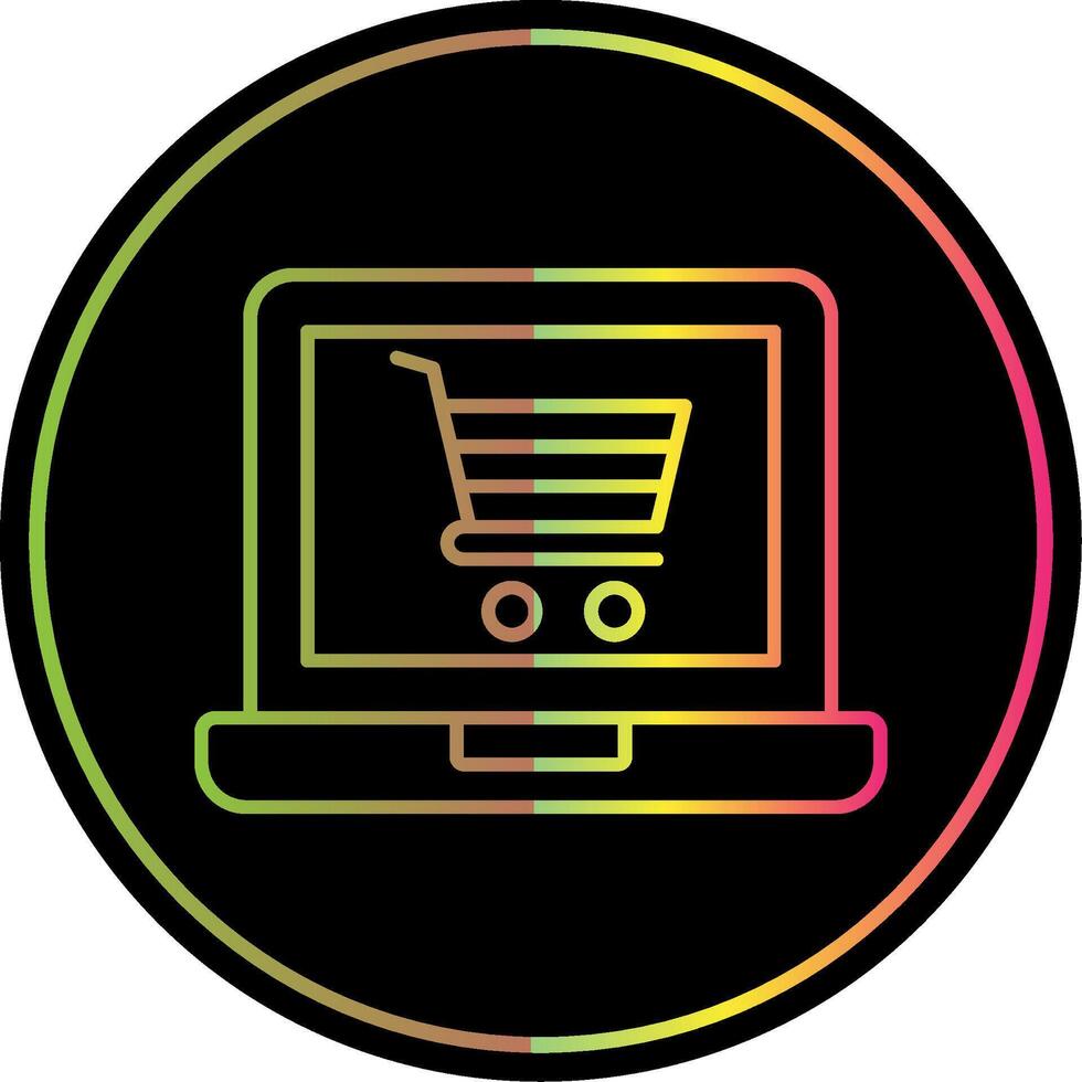 Online Shop Line Gradient Due Color Icon vector