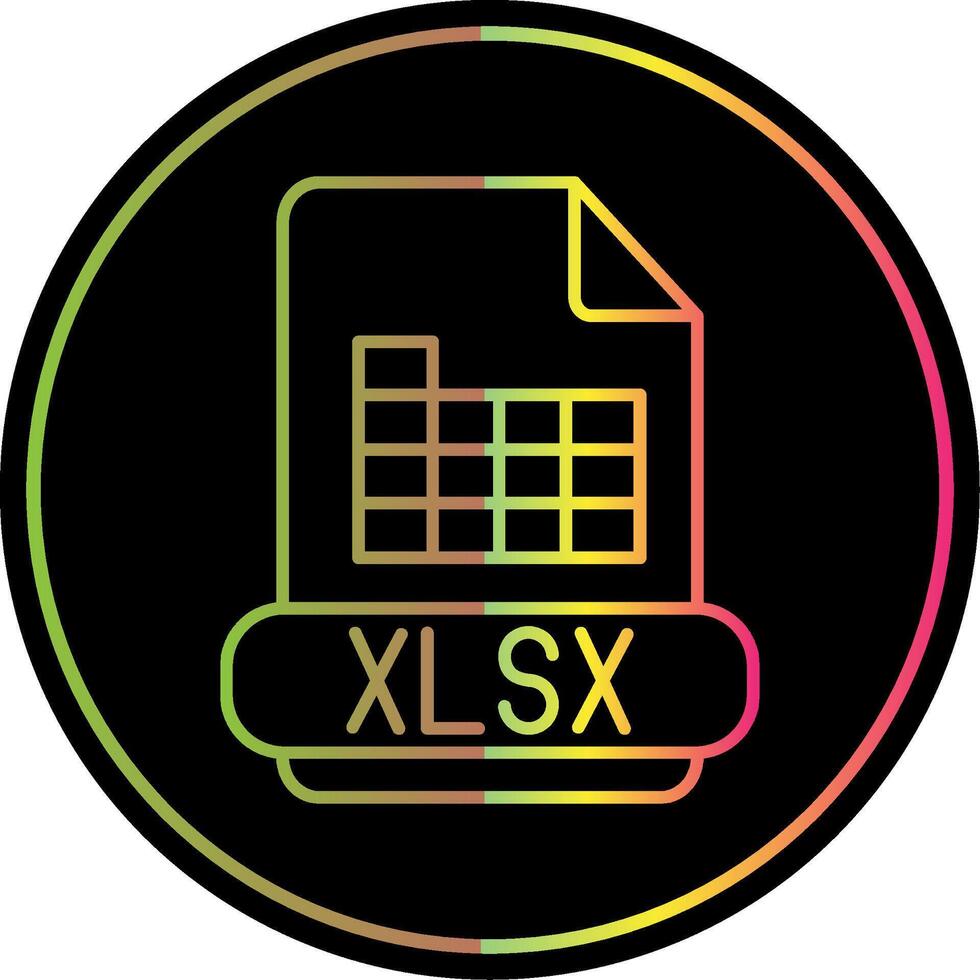 Xlsx Line Gradient Due Color Icon vector