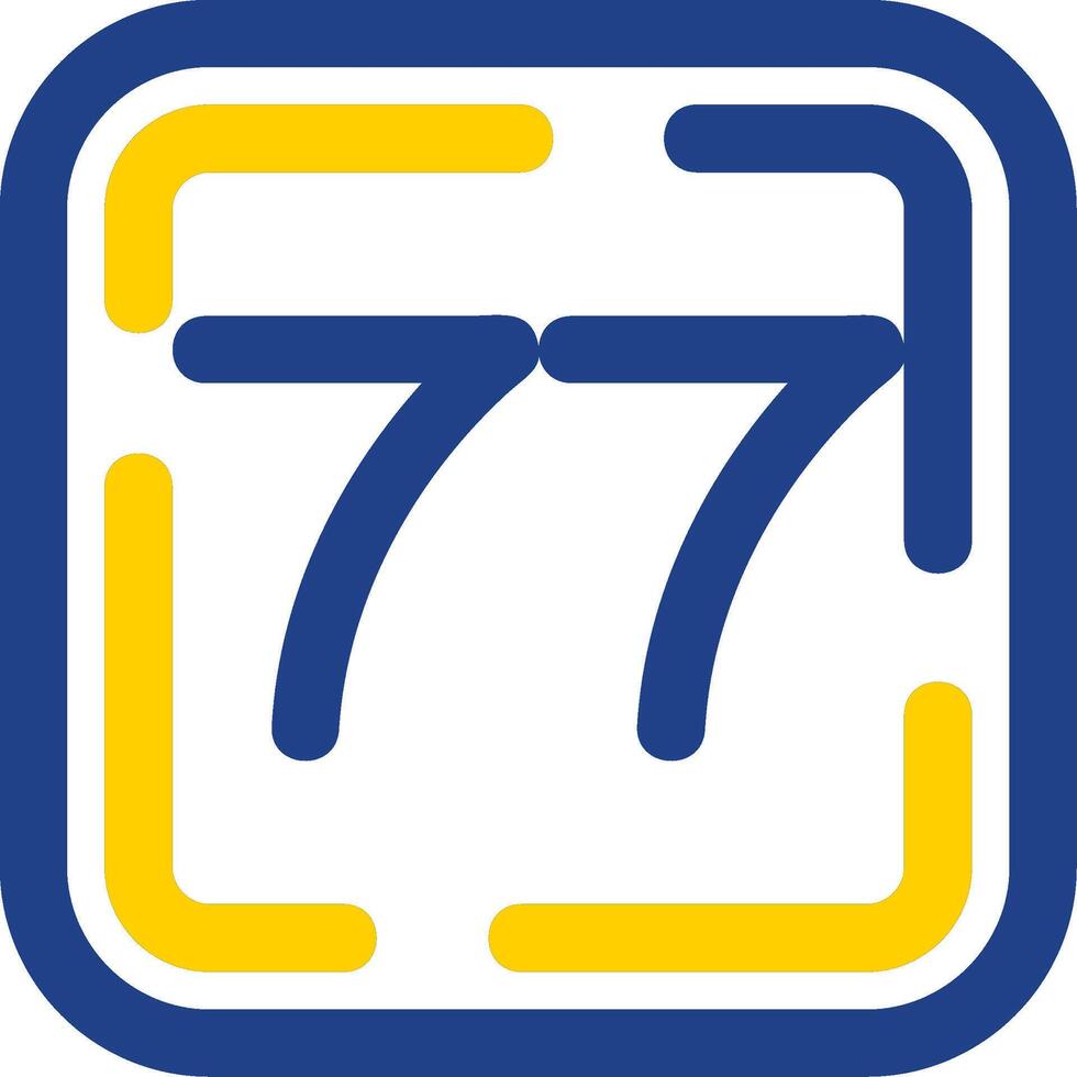 Seventy Seven Line Two Color Icon vector