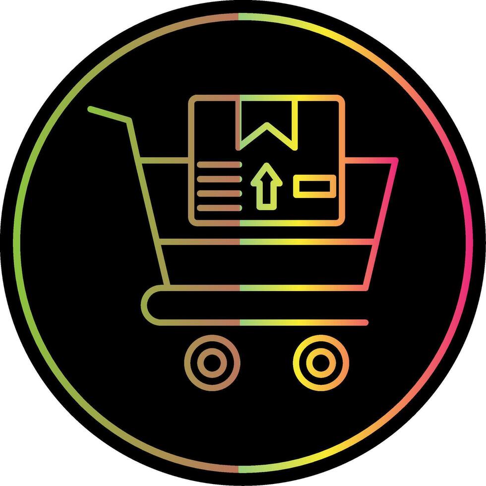 Shopping Cart Line Gradient Due Color Icon vector