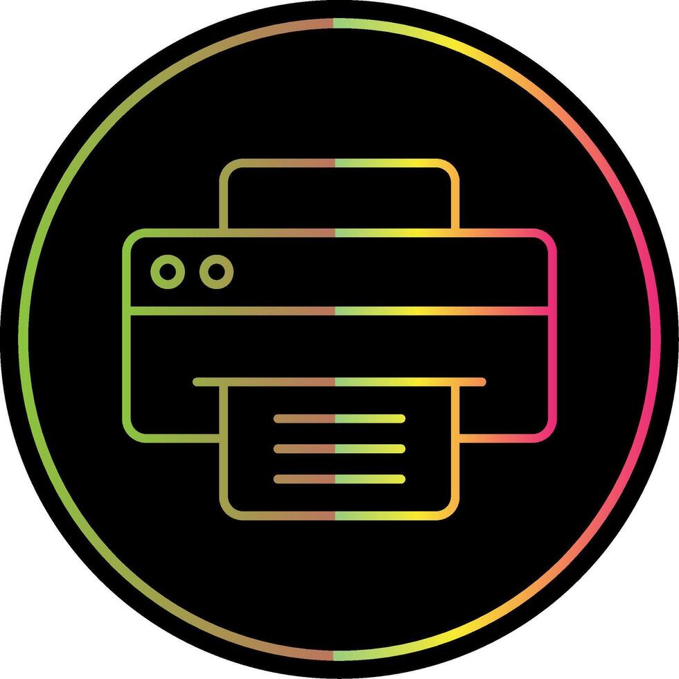 Printer Line Gradient Due Color Icon vector