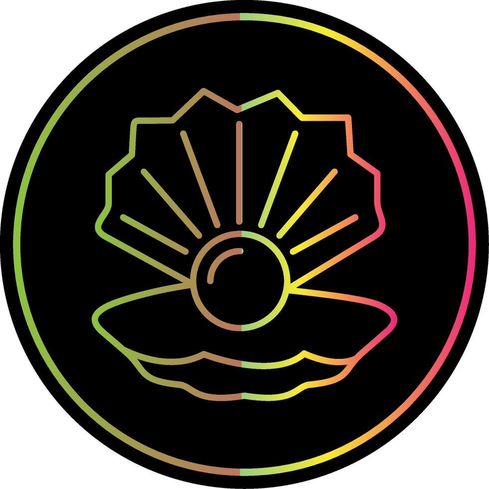 Shell Line Gradient Due Color Icon vector