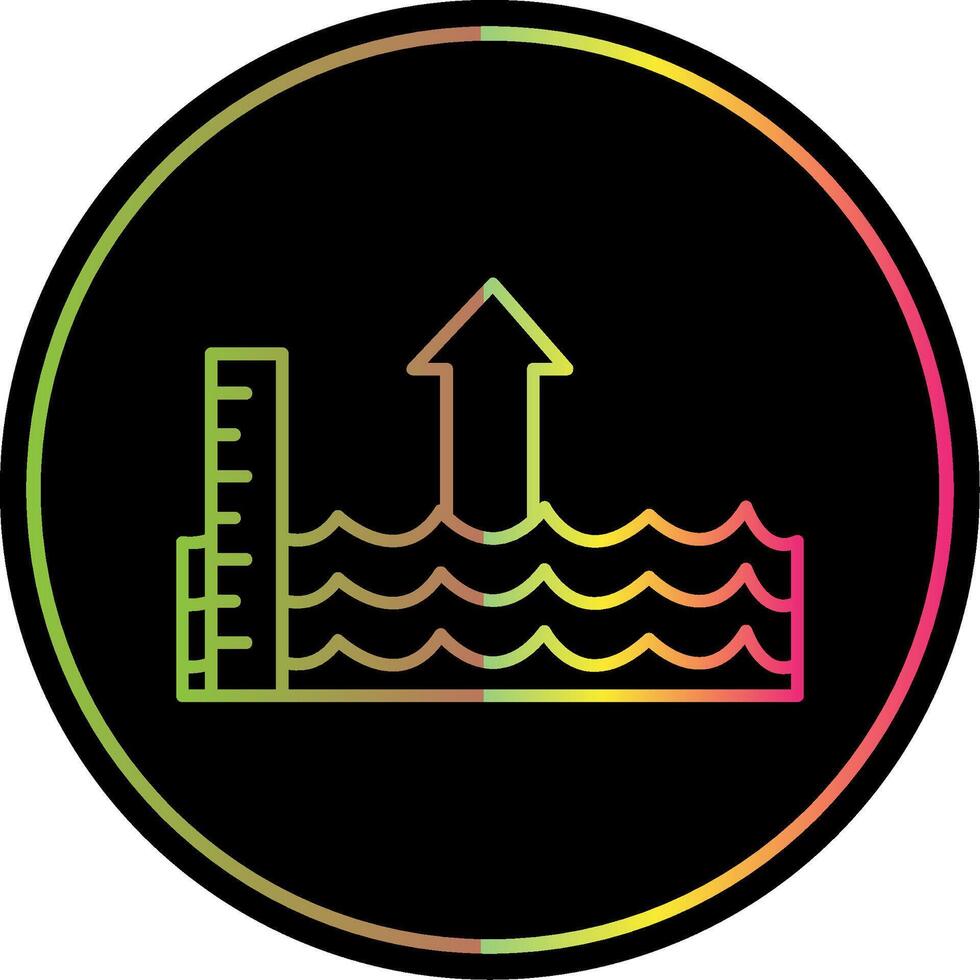 Sea Level Rise Line Gradient Due Color Icon vector