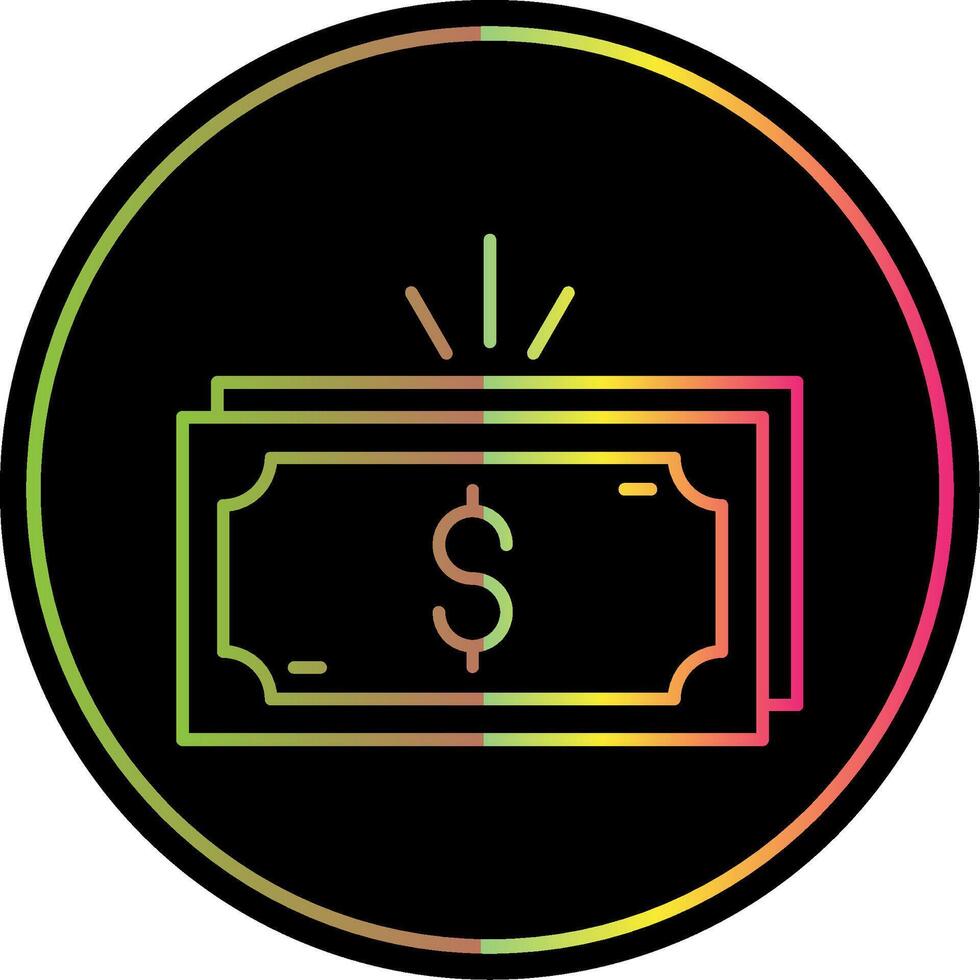Money Line Gradient Due Color Icon vector