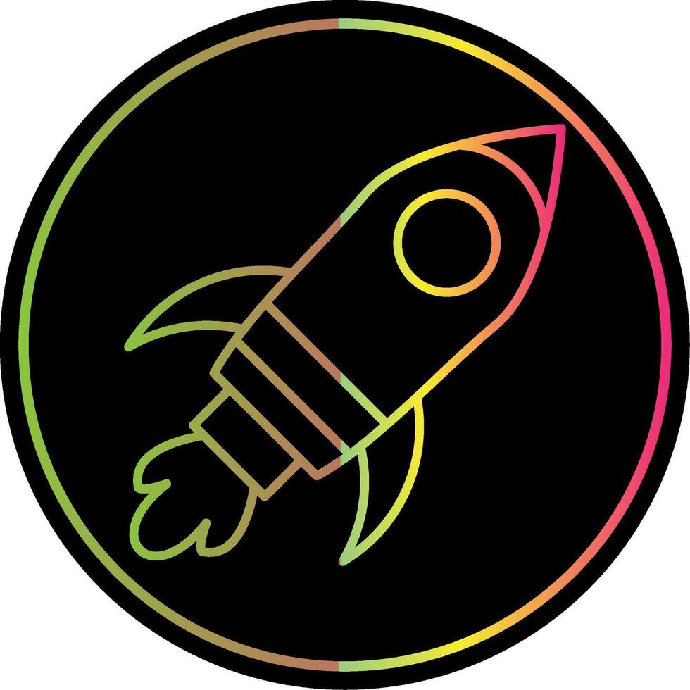 Rocket Line Gradient Due Color Icon vector