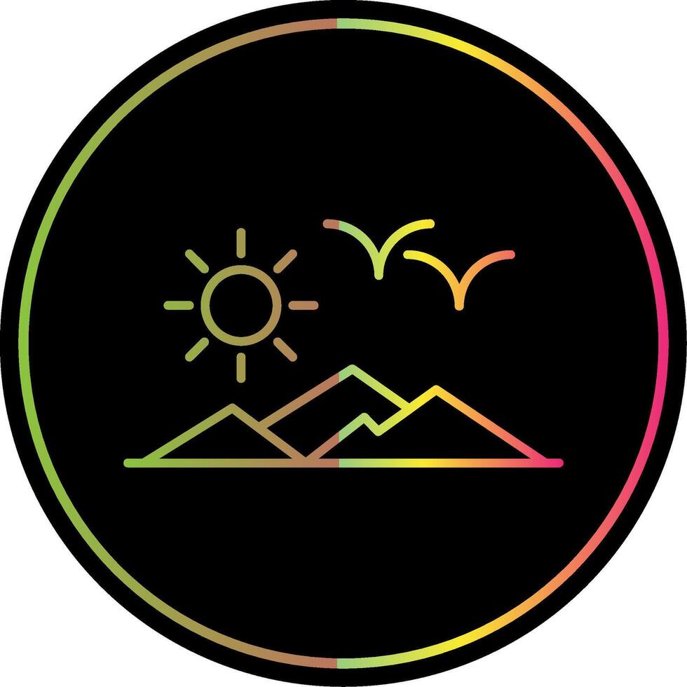 Mountain View Line Gradient Due Color Icon vector