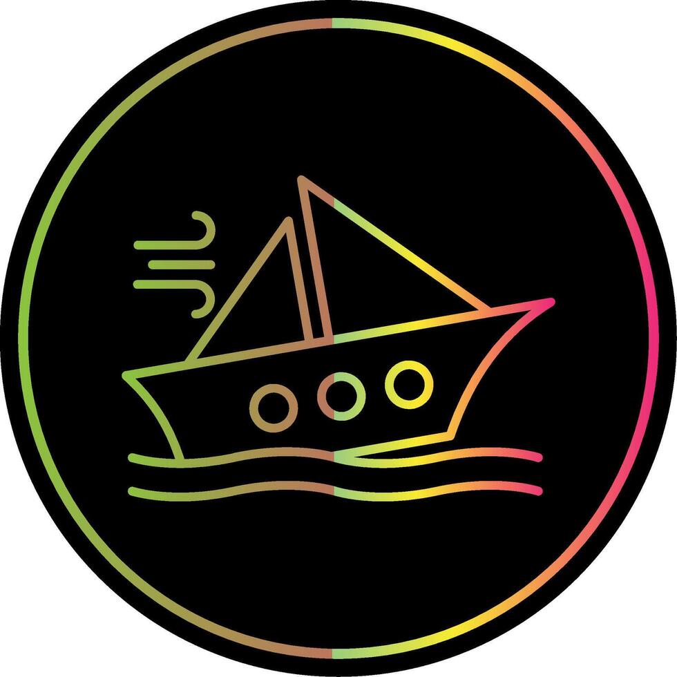 Shipwreck Line Gradient Due Color Icon vector