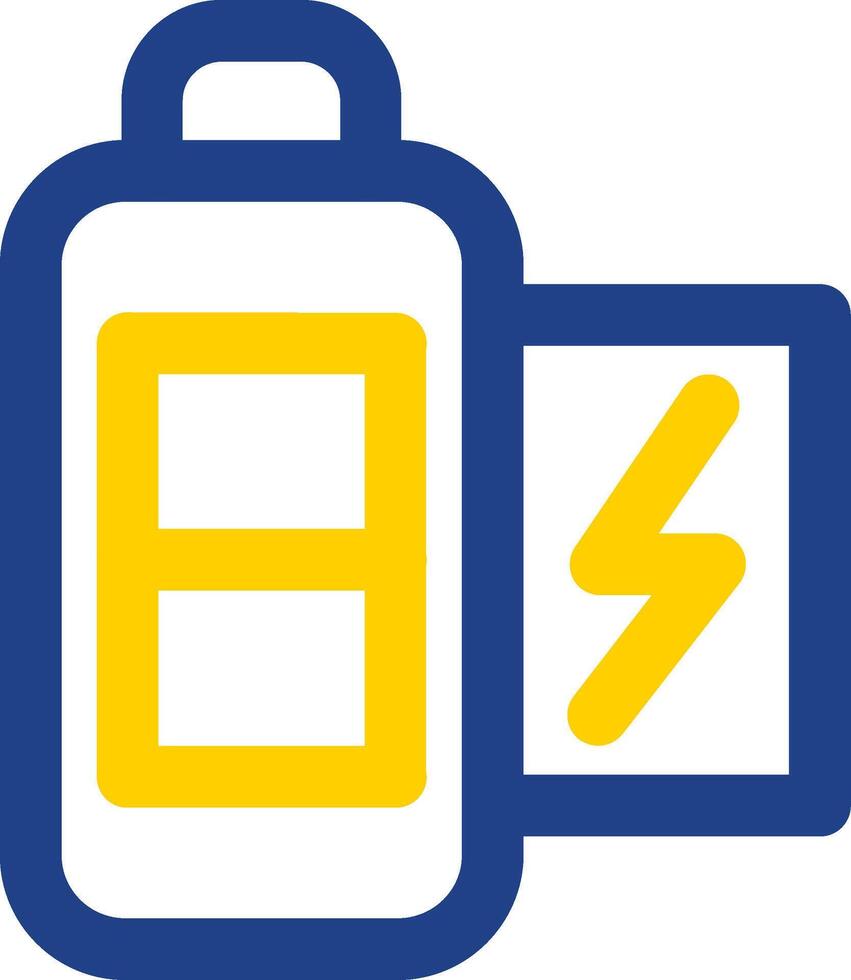 Battery half Line Two Color Icon vector