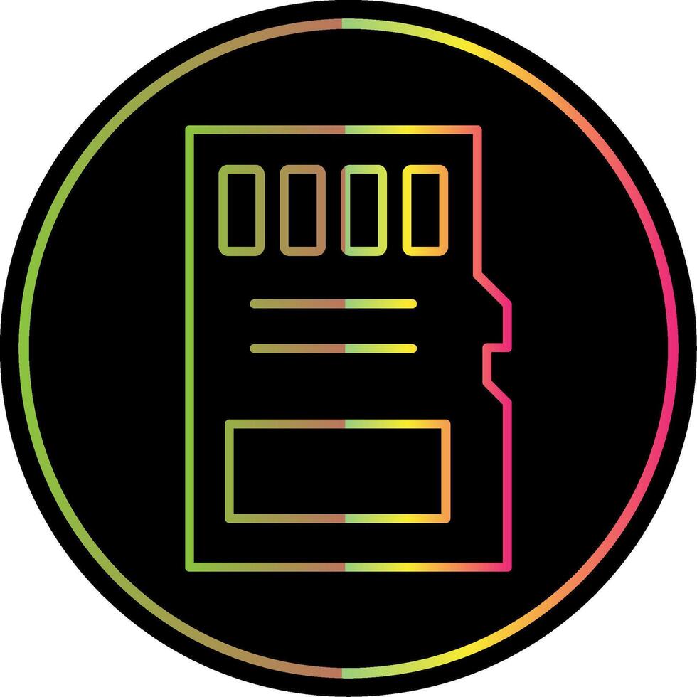 Sd Card Line Gradient Due Color Icon vector