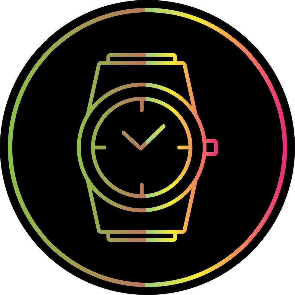 elegante reloj línea degradado debido color icono vector