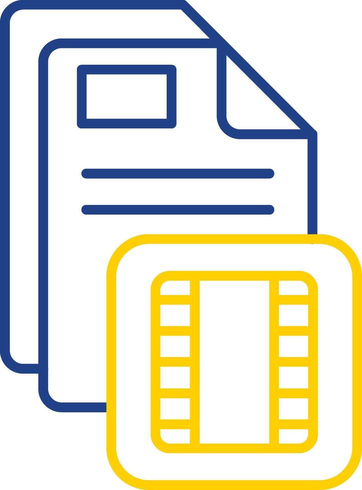 Film Line Two Color Icon vector