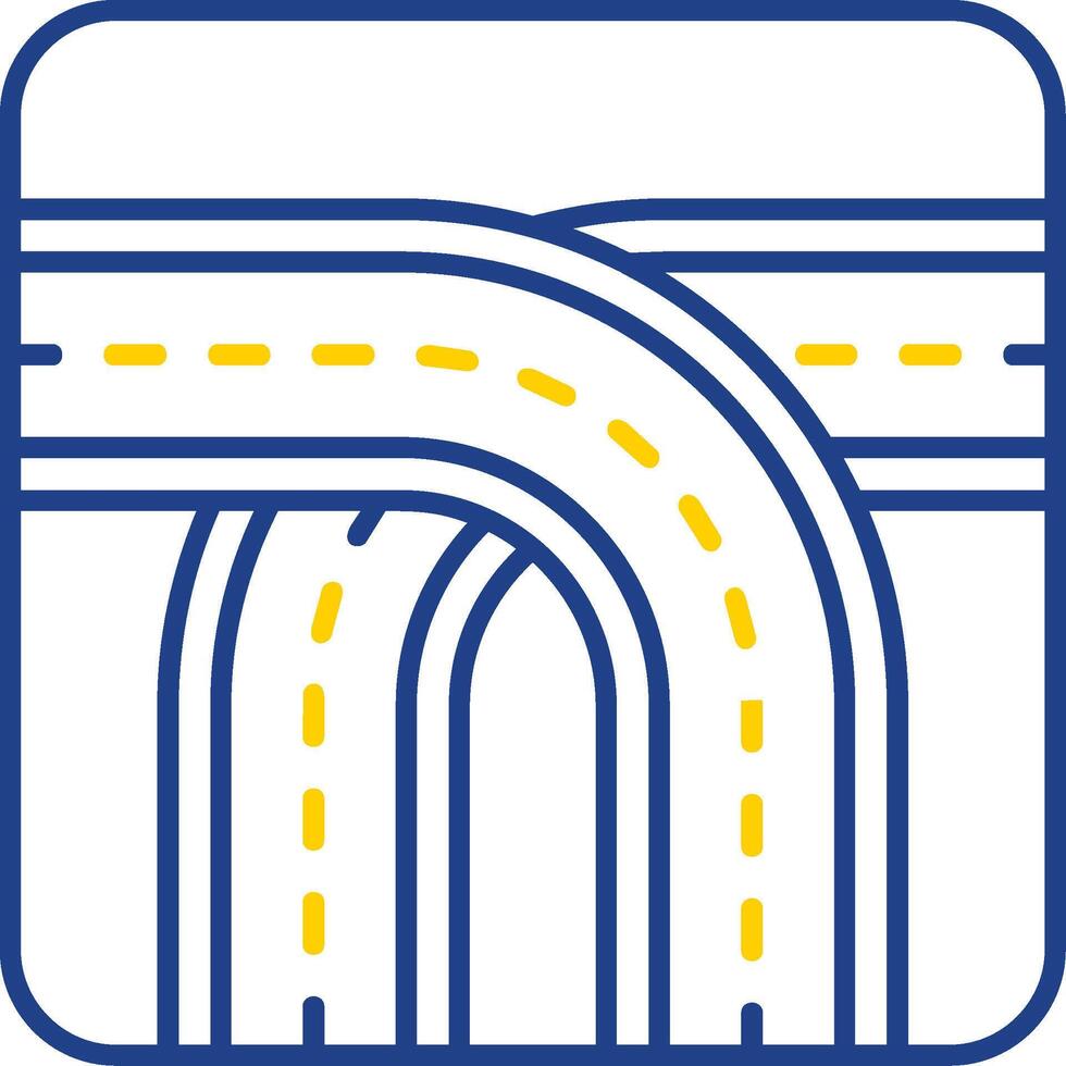Crossing Line Two Color  Icon vector