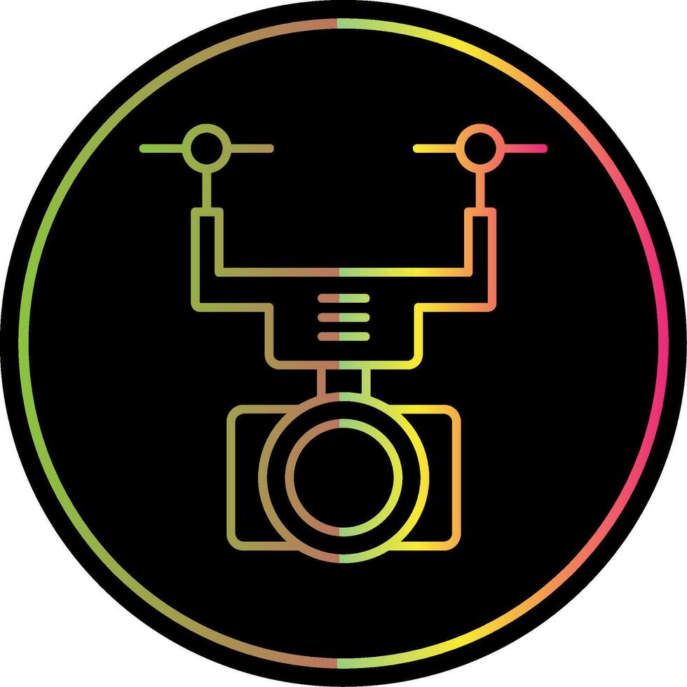 Camera Drone Line Gradient Due Color Icon vector