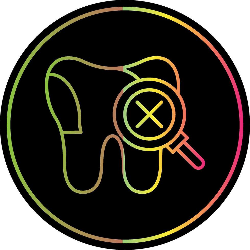 insalubre diente línea degradado debido color icono vector
