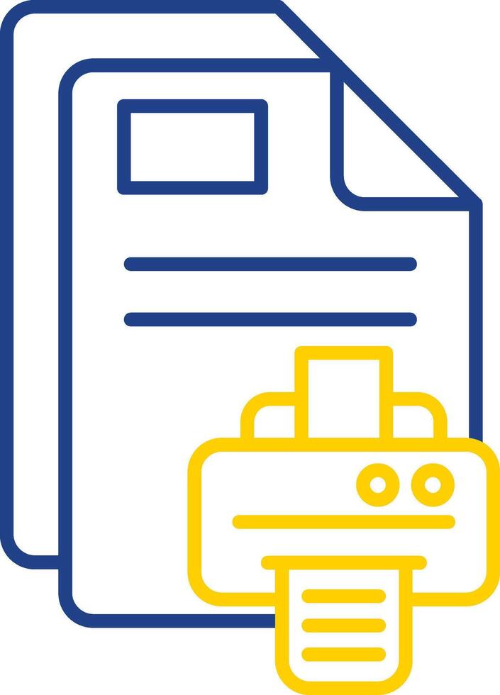 Print Line Two Color Icon vector