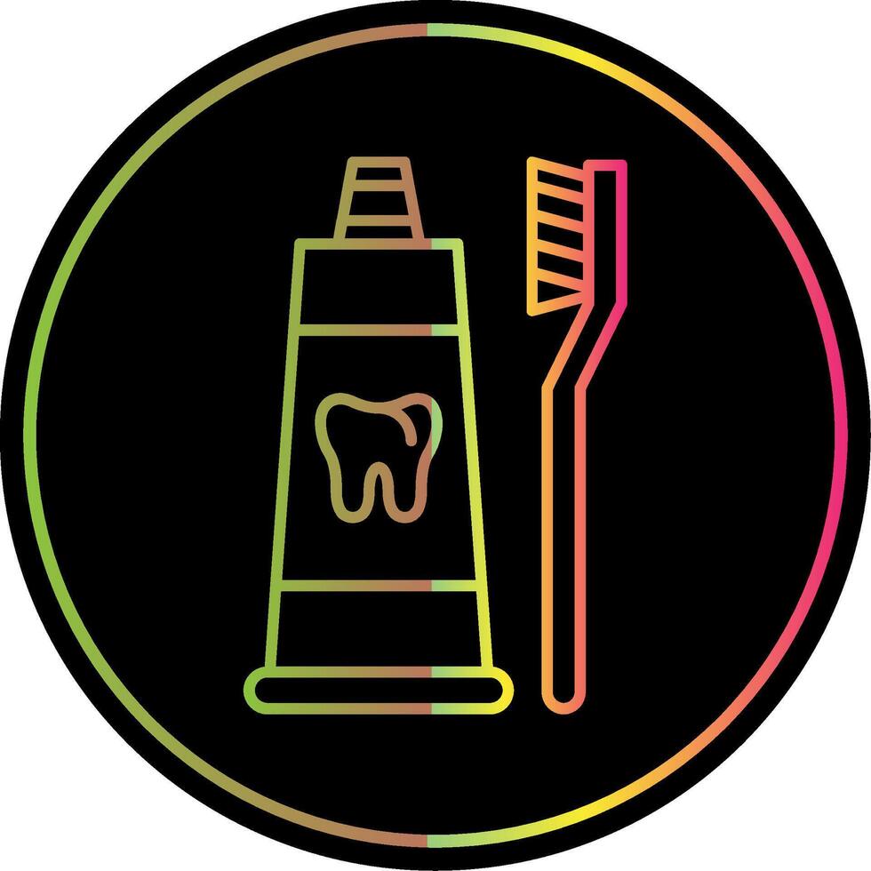 Toothpaste Line Gradient Due Color Icon vector