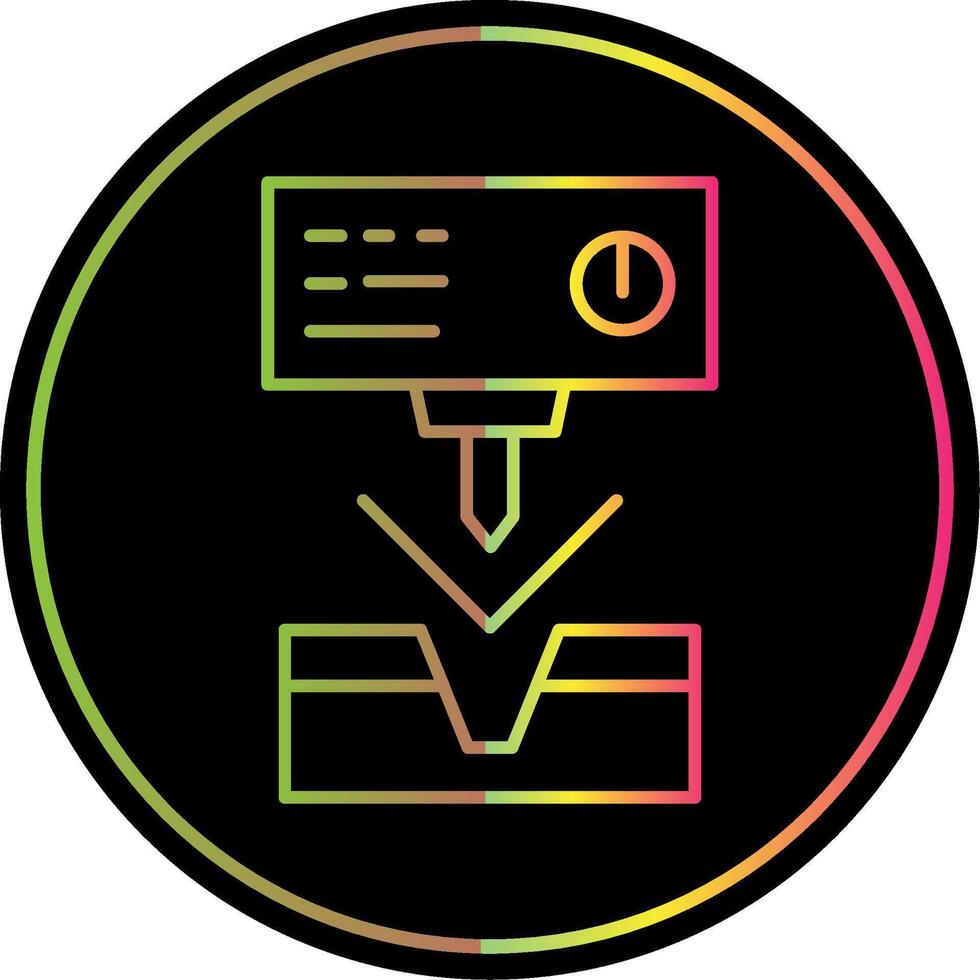 Metal Bending Machine Line Gradient Due Color Icon vector