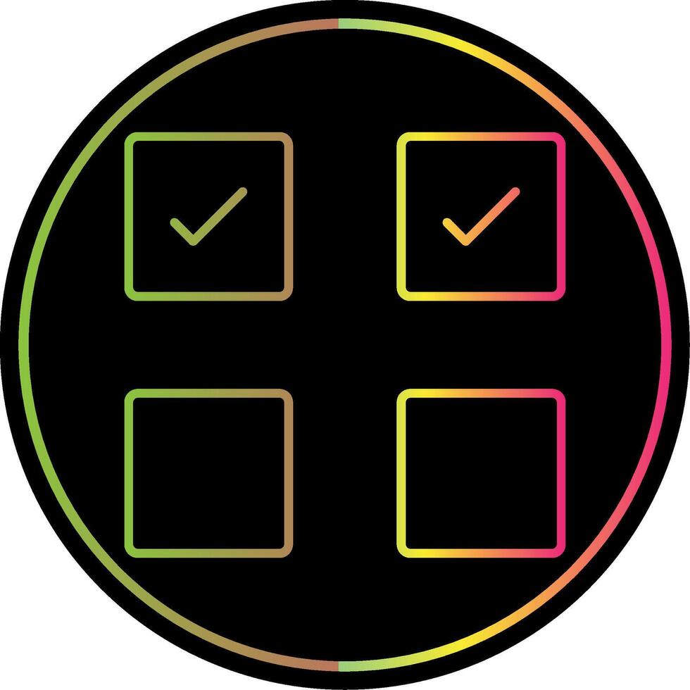 Check Box Line Gradient Due Color Icon vector