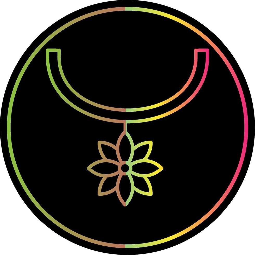 Flower Necklace Line Gradient Due Color Icon vector