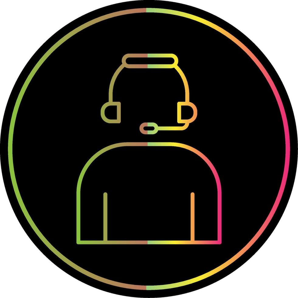 Headset Line Gradient Due Color Icon vector