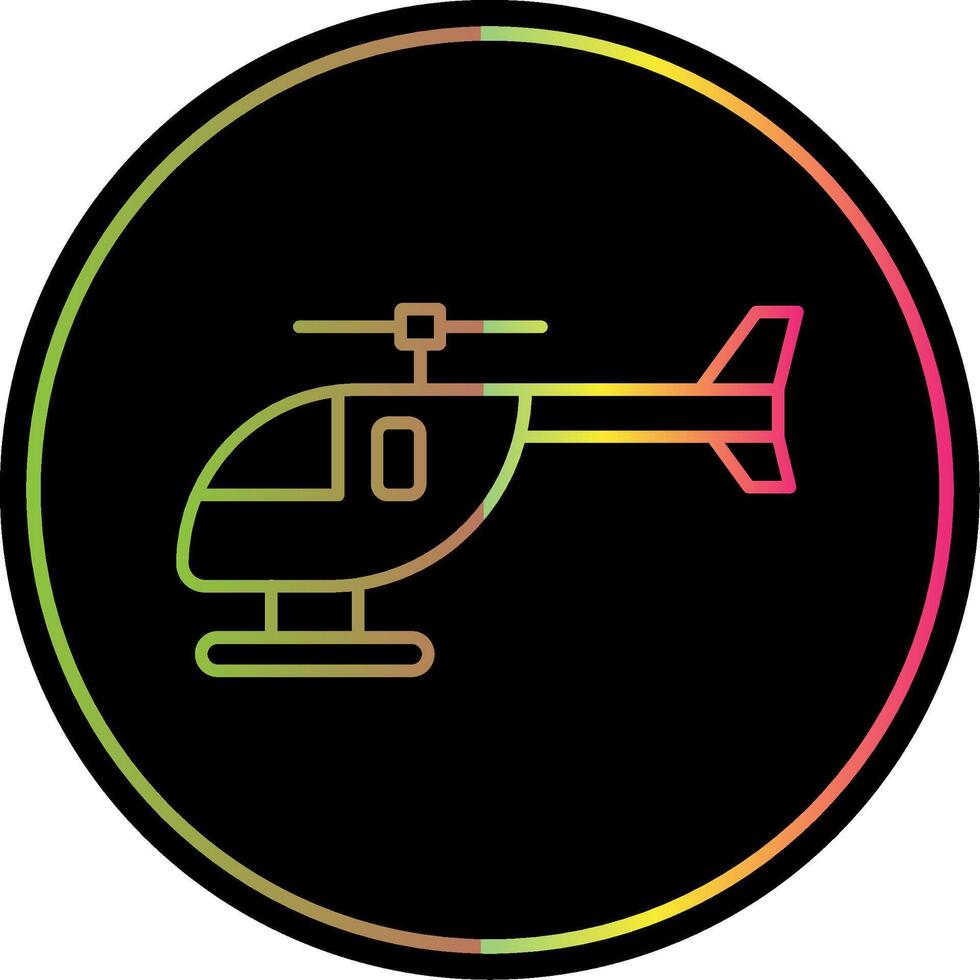 Helicopter Line Red Circle Icon vector