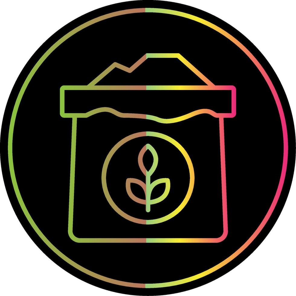 Wheat Flour Line Gradient Due Color Icon vector