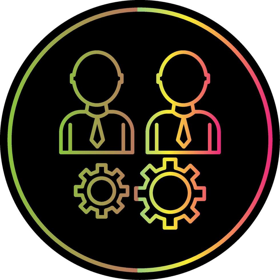 Team Management Line Gradient Due Color Icon vector