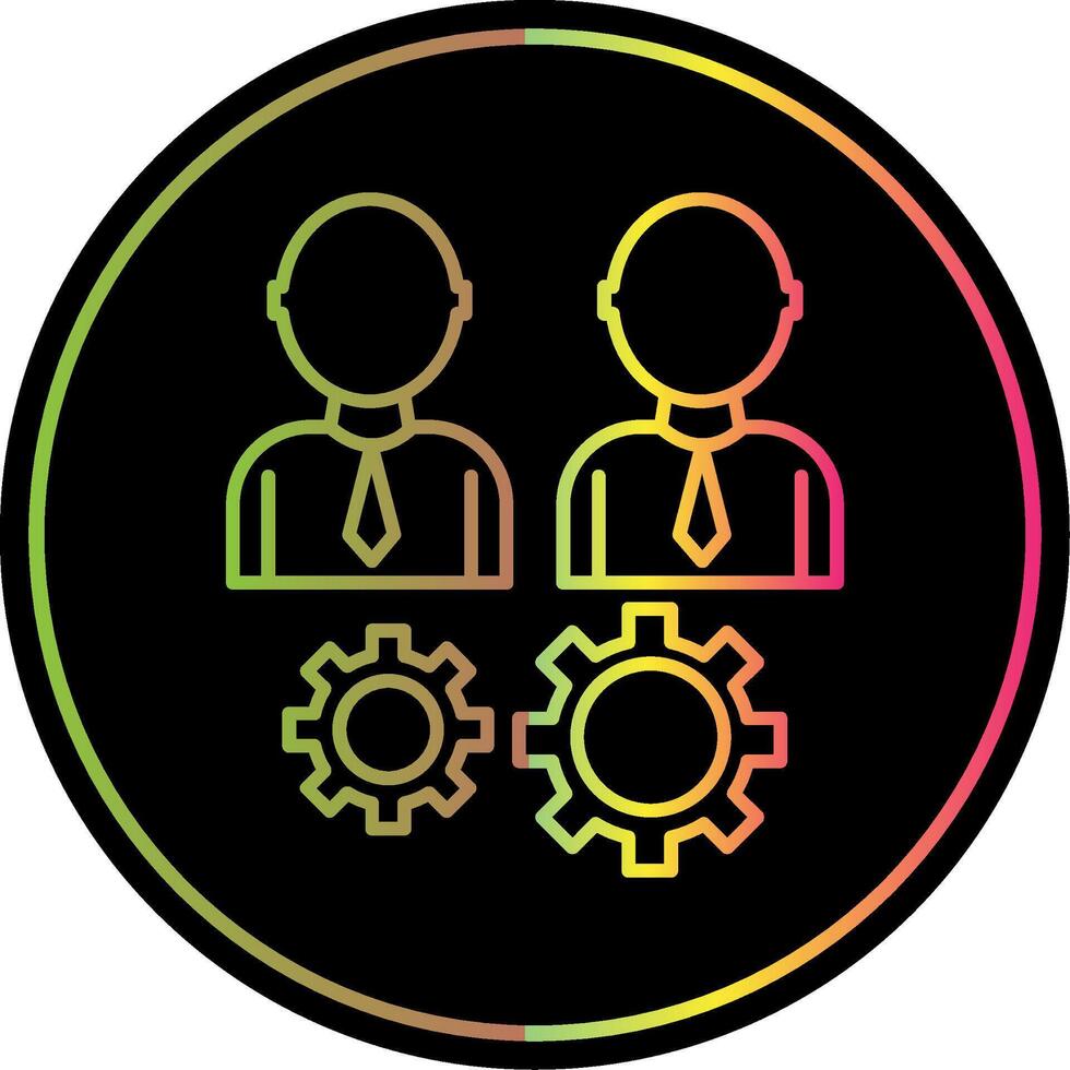 Team Management Line Gradient Due Color Icon vector