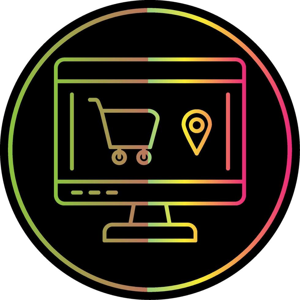 Online Order Line Gradient Due Color Icon vector