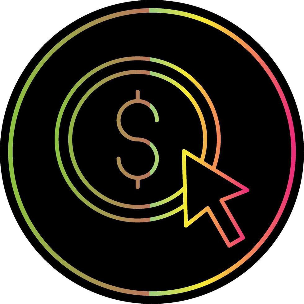 Pay Per Click Line Gradient Due Color Icon vector
