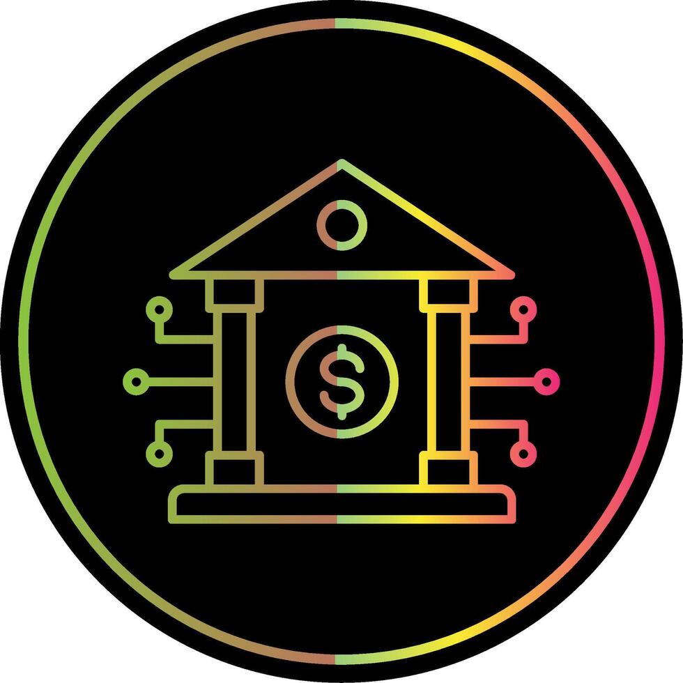 Banking System Line Red Circle Icon vector