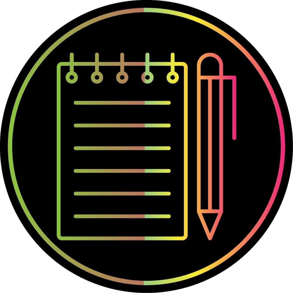 Notebook Line Gradient Due Color Icon vector