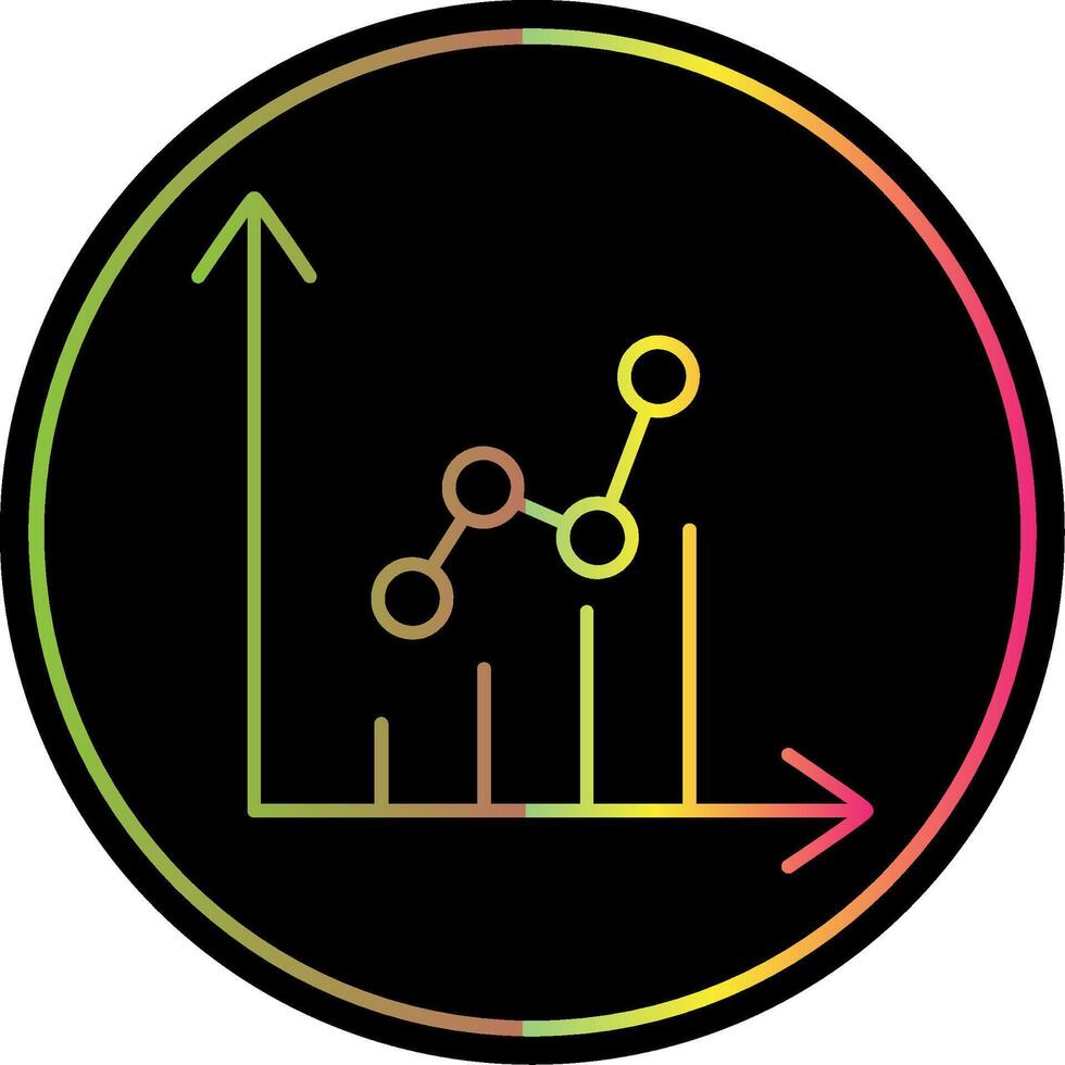 grafico línea degradado debido color icono vector