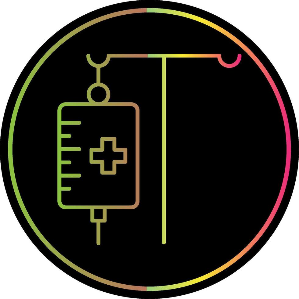 Medical Drip Line Gradient Due Color Icon vector