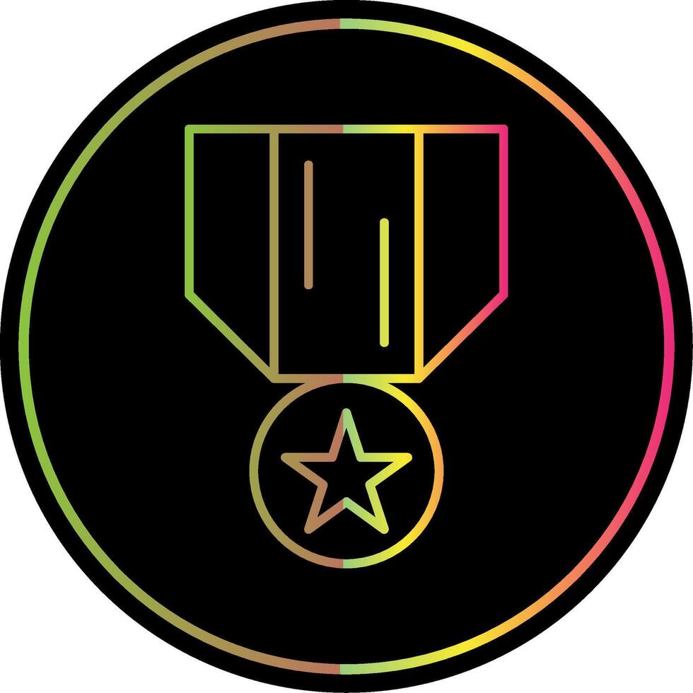 Medal Of Honor Line Gradient Due Color Icon vector