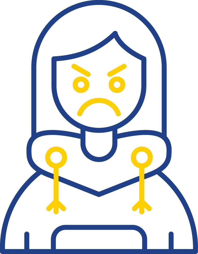 Angry Line Two Color  Icon vector