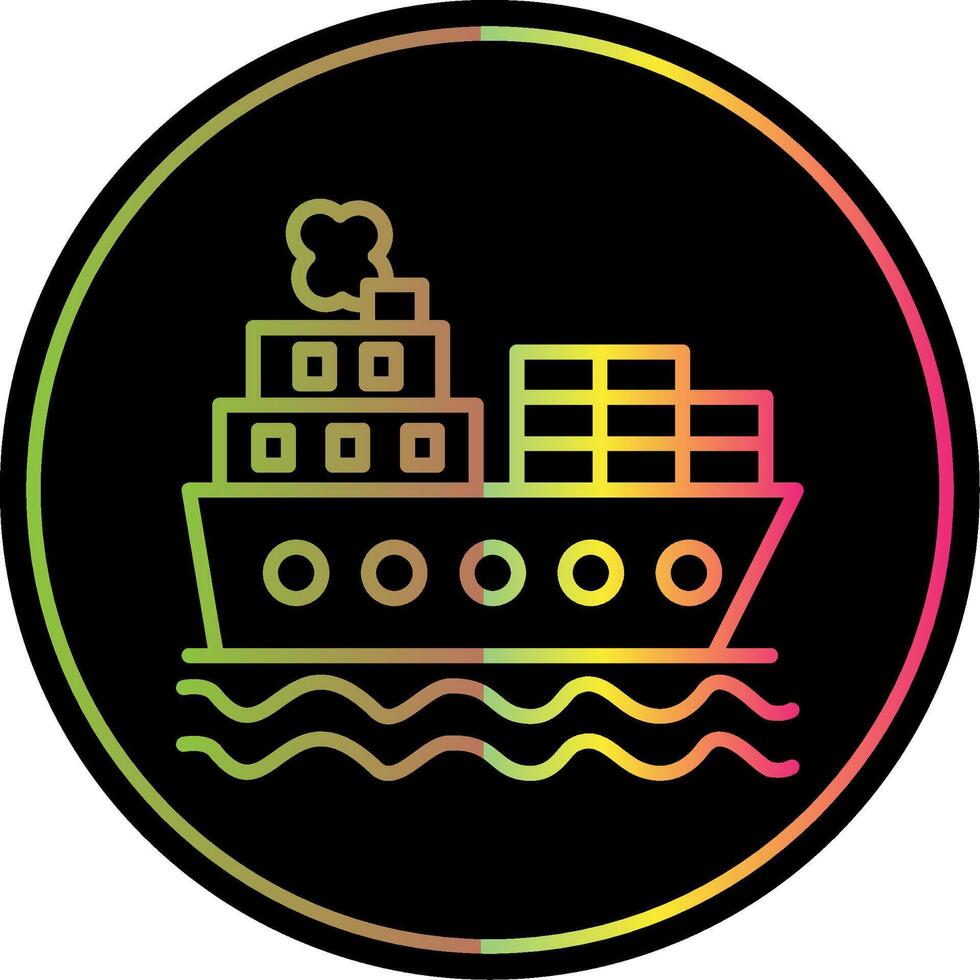 Shipping Line Gradient Due Color Icon vector