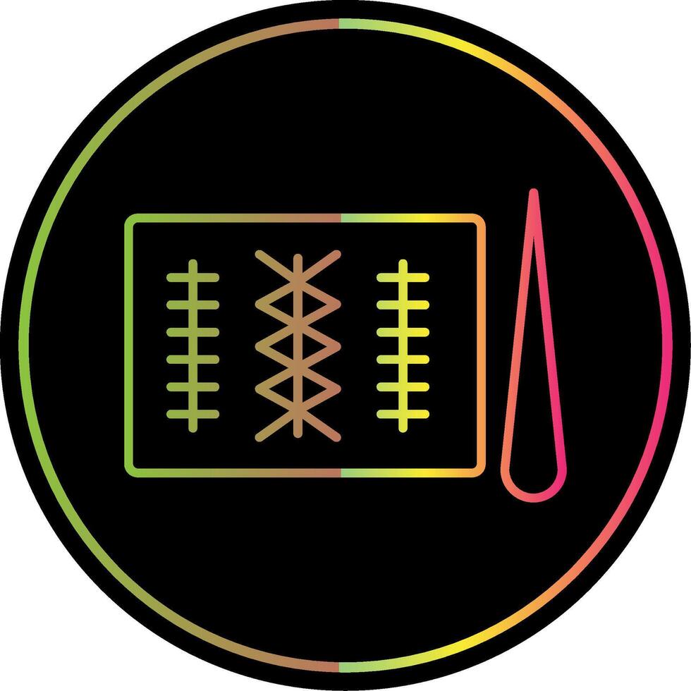 Stitches Line Gradient Due Color Icon vector