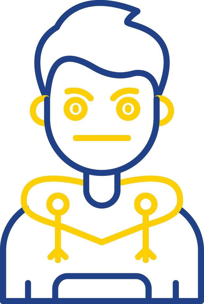 Embarrassed Line Two Color Icon vector