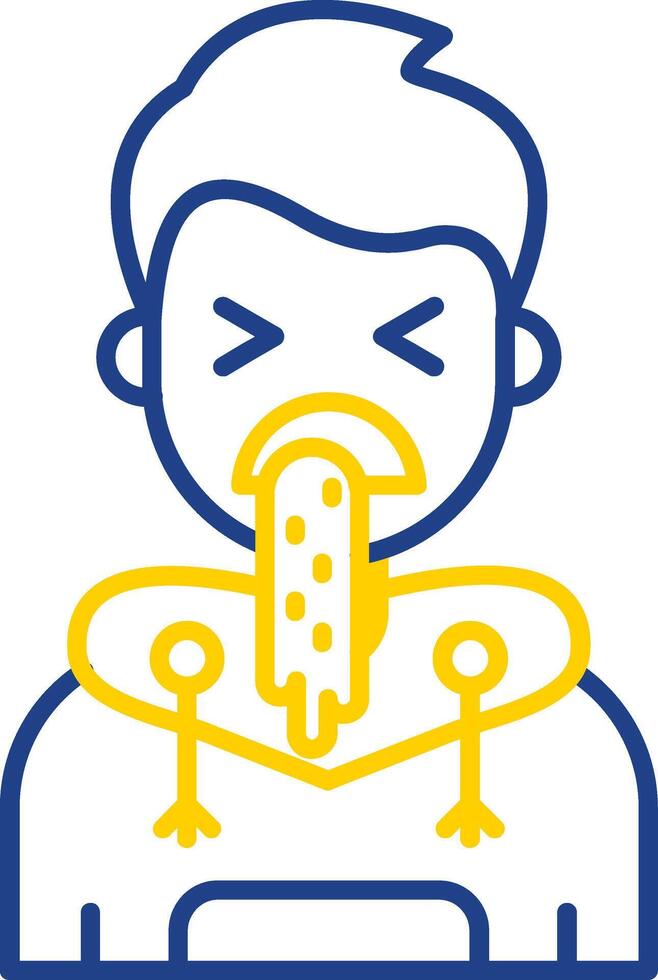 Vomit Line Two Color Icon vector
