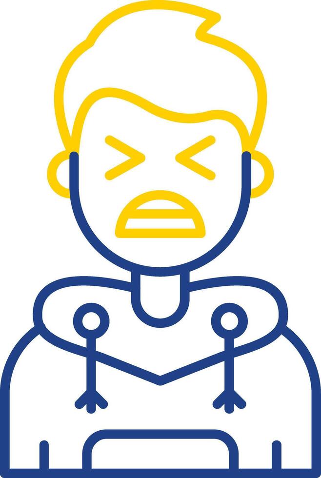 Anguish Line Two Color Icon vector