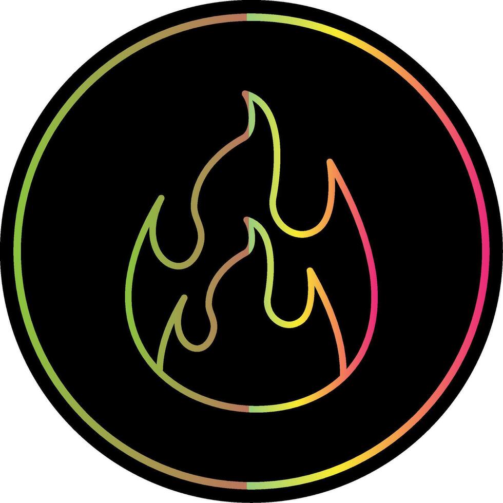 Flame Line Gradient Due Color Icon vector