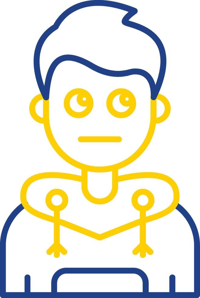 Rolling eyes Line Two Color Icon vector