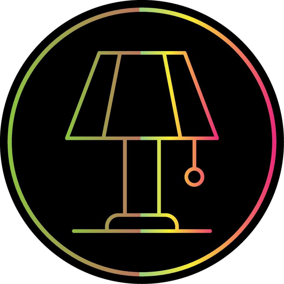 Table Lamp Line Gradient Due Color Icon vector