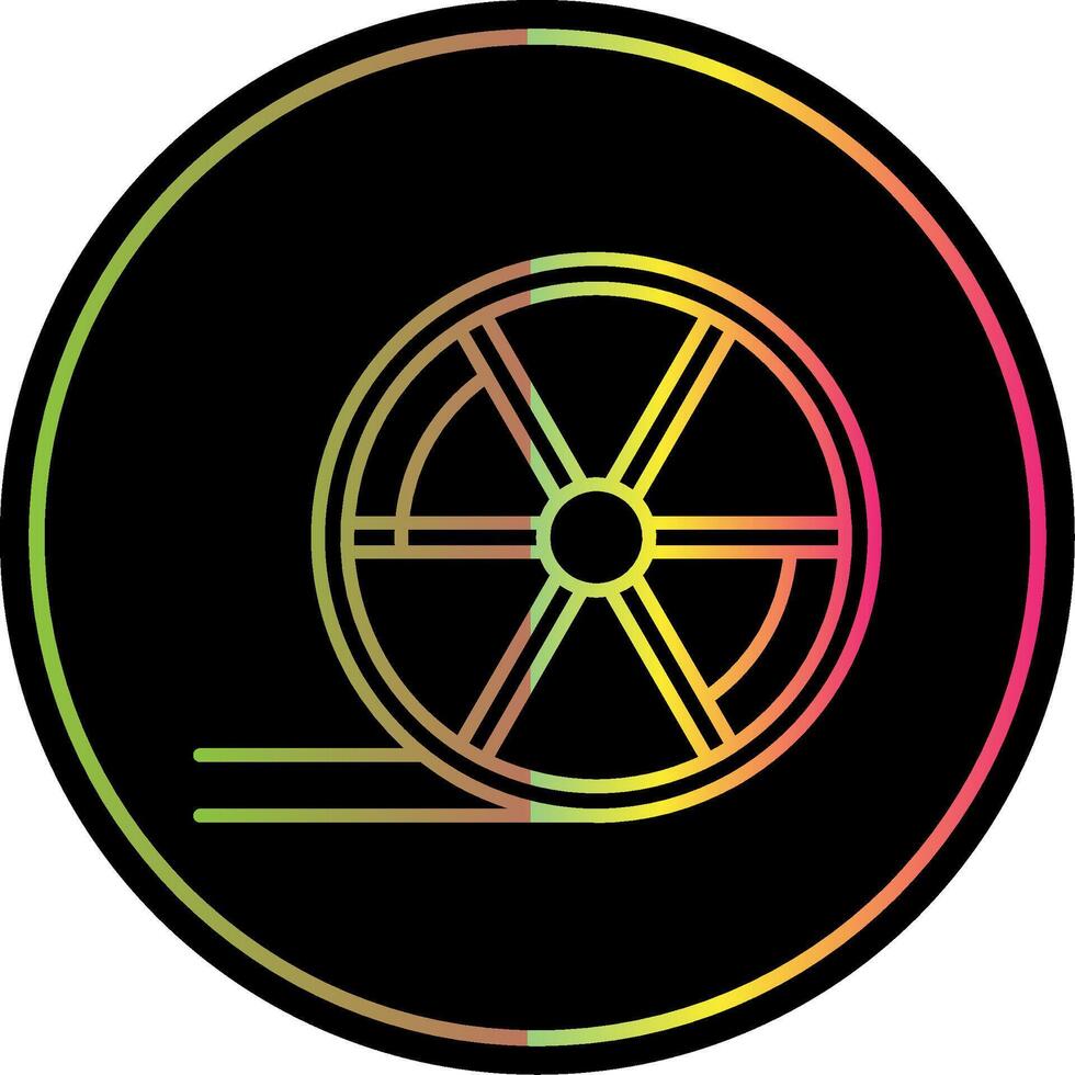 Wheel Line Gradient Due Color Icon vector