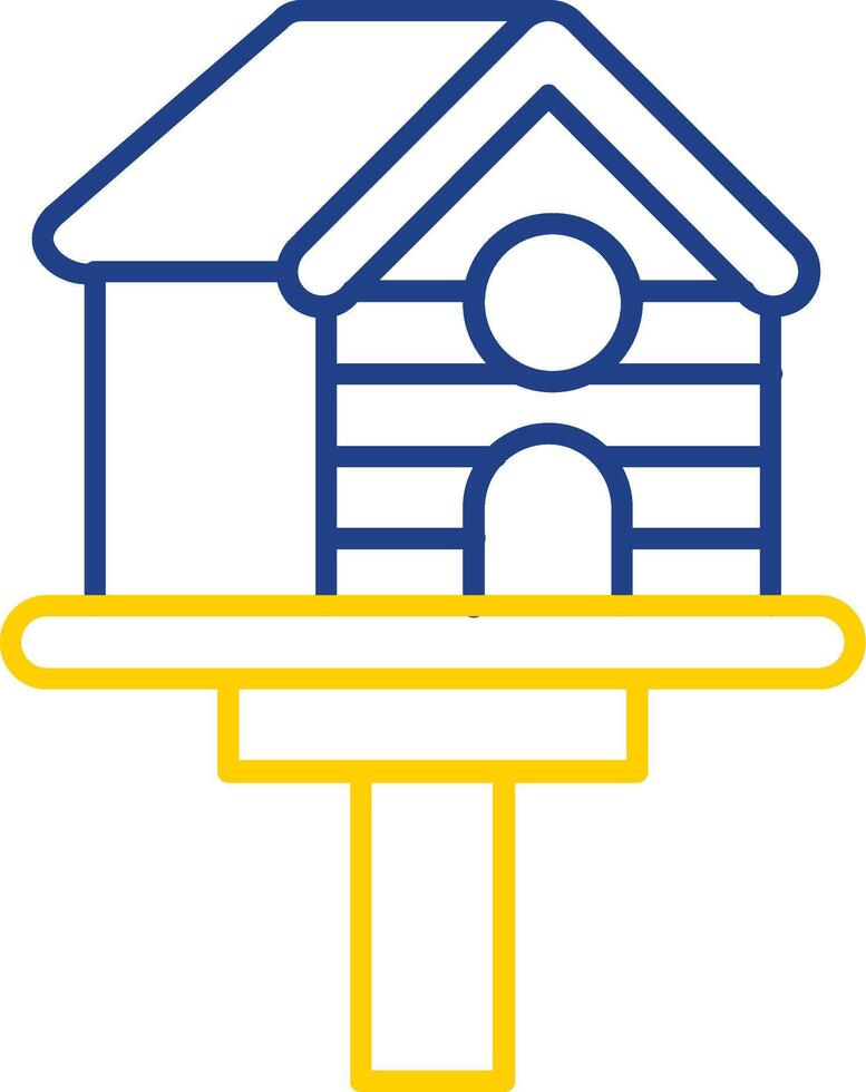 Bird house Line Two Color Icon vector
