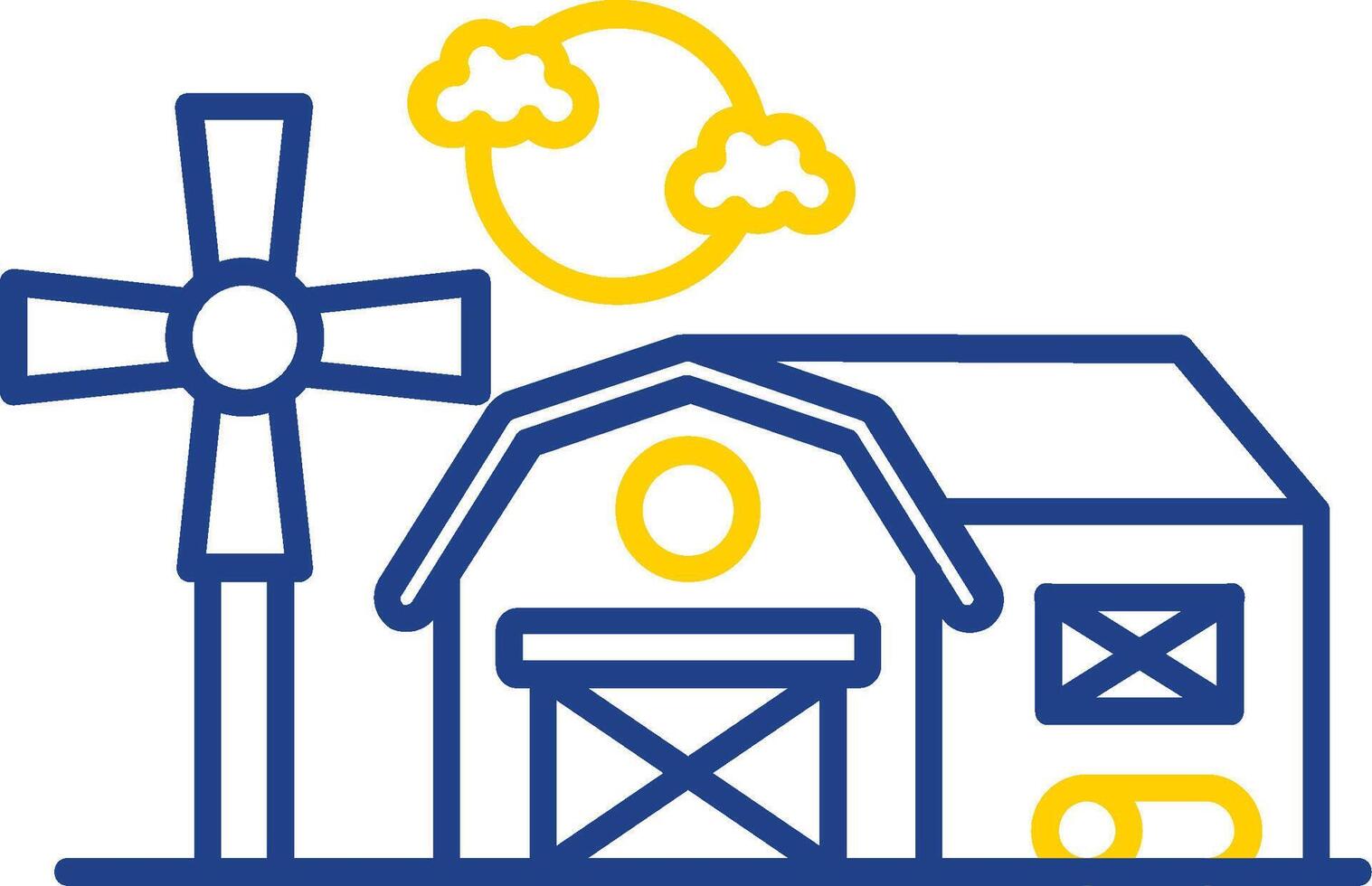 Barn Line Two Color  Icon vector