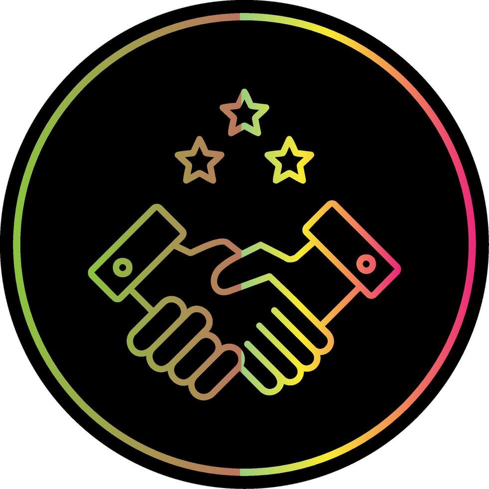 Partnership Handshake Line Red Circle Icon vector