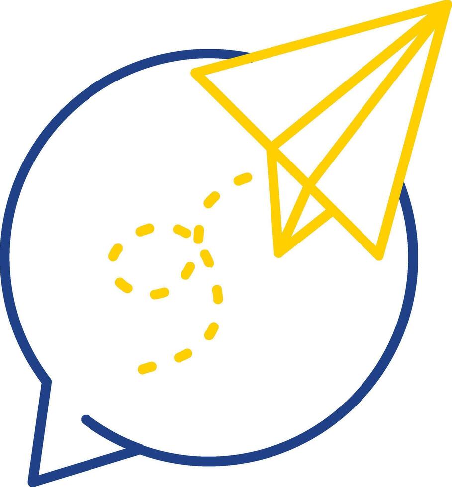 Paper plane Line Two Color Icon vector