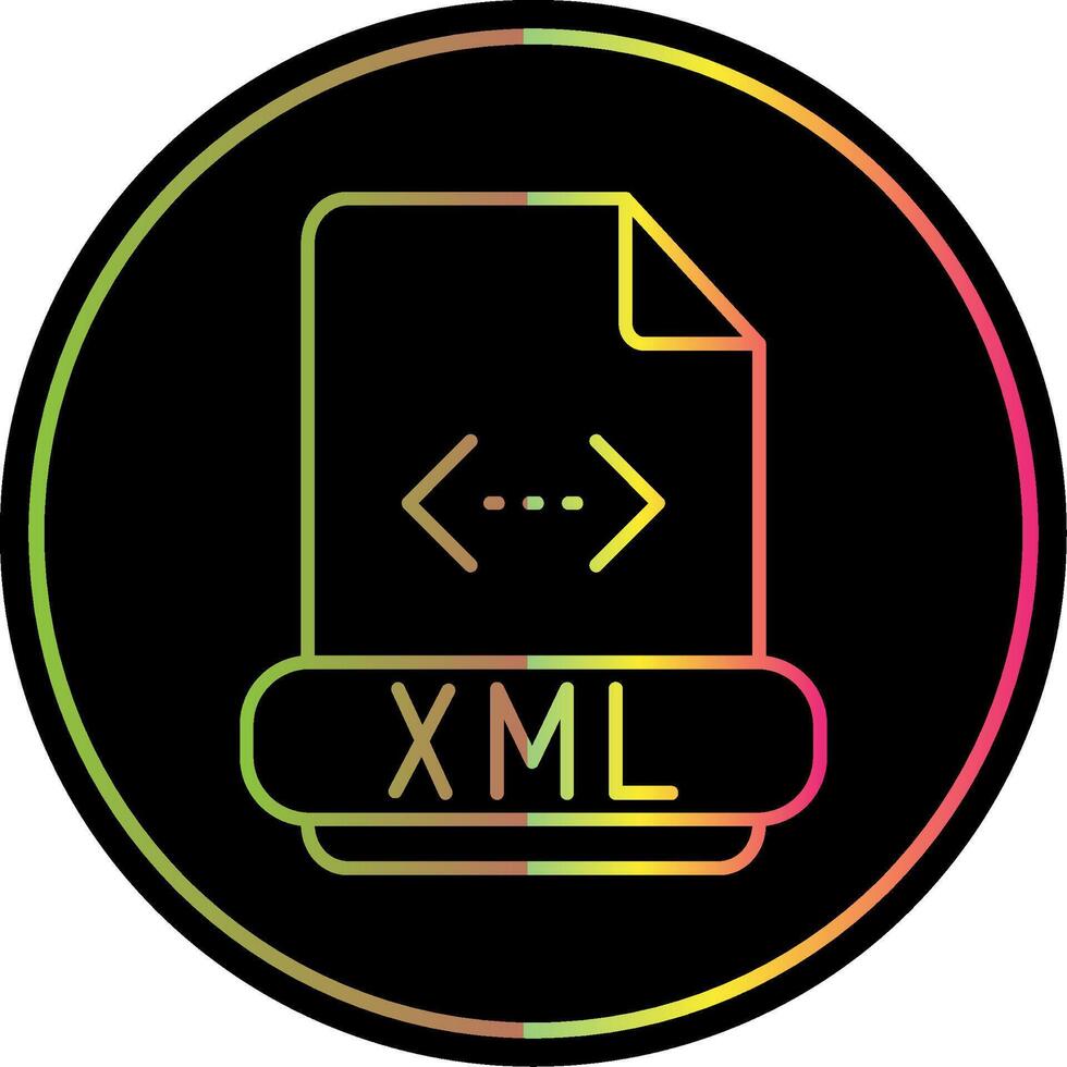 Xml Line Gradient Due Color Icon vector